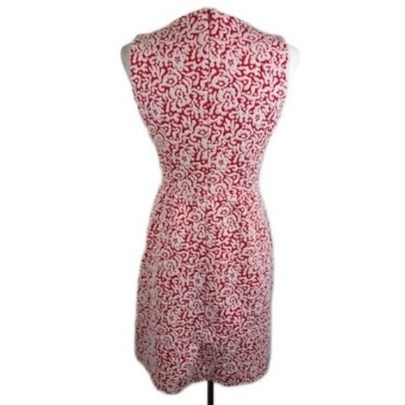 Tyler Boe Dress Sleeveless Red White Floral Textured Cocktail Party Size XS - Picture 3 of 6
